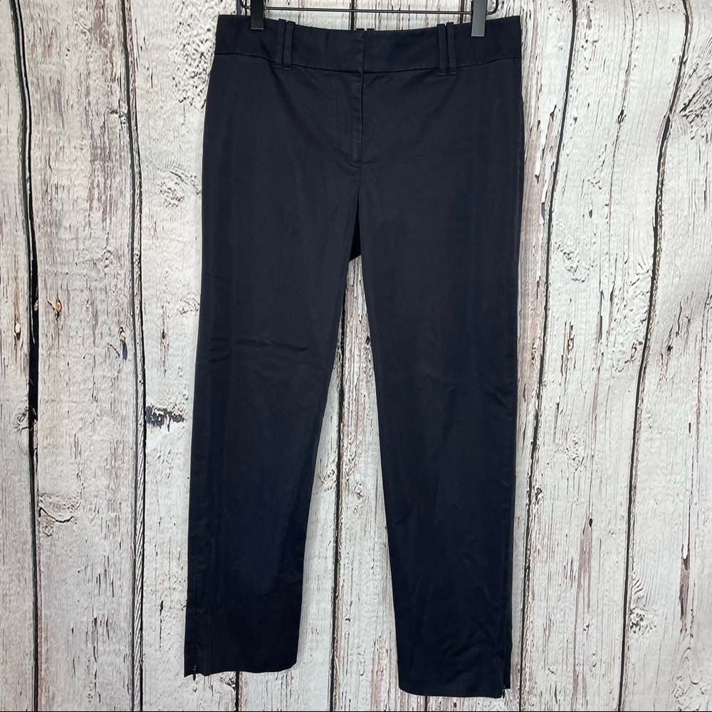 Ann Taylor Dress Pants Cropped Deep Navy Size 2 Zippered Ankle Crop Straight Fit